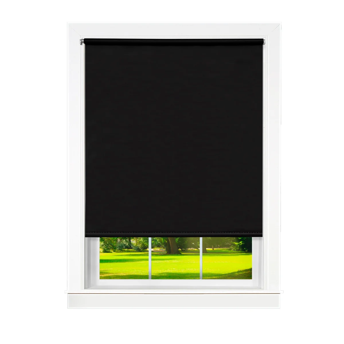 Cords Free Tear Down Room Darkening Window Shade - Customizable Width and Cordless Lift - Black - 37x72